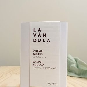 Champú repelente de piojos con aceite de Neem, Árbol de té y Limón, enriquecido con Manteca de Cacao e Inulina para acondicionar el cabello.