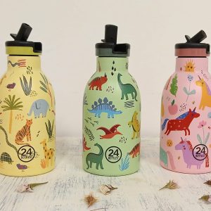 Botella de agua térmica con doble pared de acero inoxidable para conservar las bebidas frías y calientes durante muchas horas.